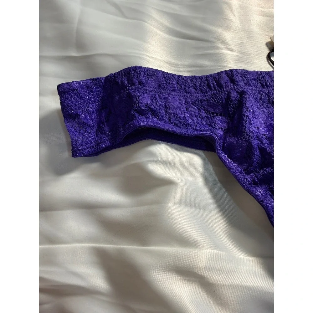 Cosabella Never Say Never Men's Lace G-String Thong Violet Sexy Italian Lace‎ XL
